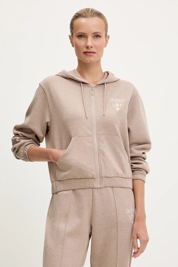 Μπλούζα Guess ROBERTA απλικέ καφέ V5RQ20.KC3D2