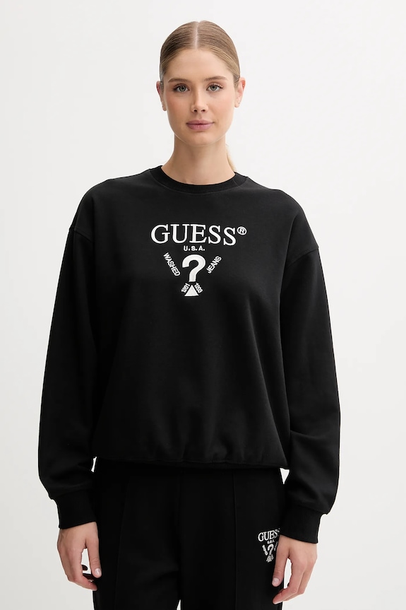 Pulover Guess ROBERTA Našitek črna V5RQ12.KC3D2