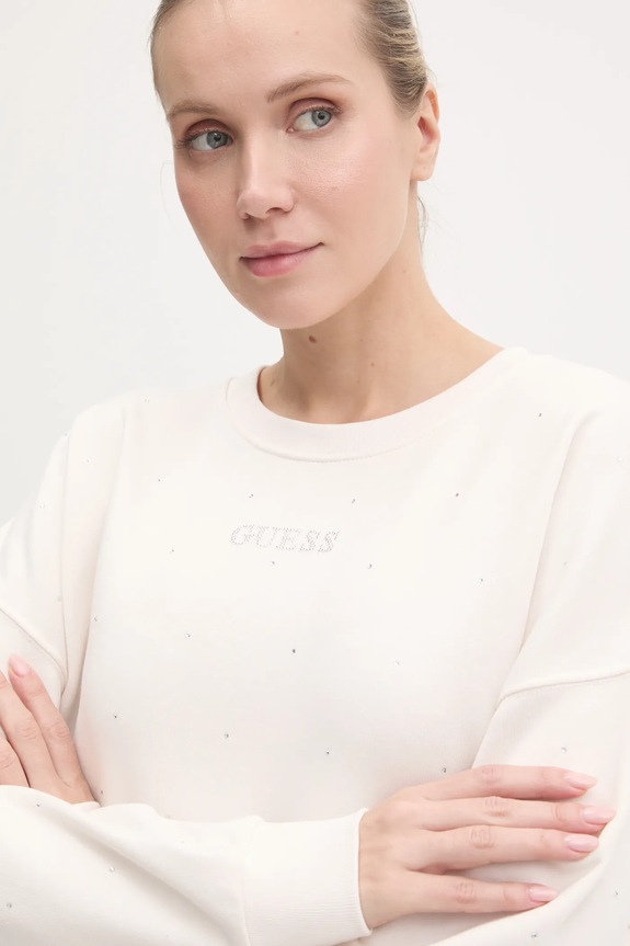 Mikina Guess RHINESTONES béžová V5RQ08.KCLJ0