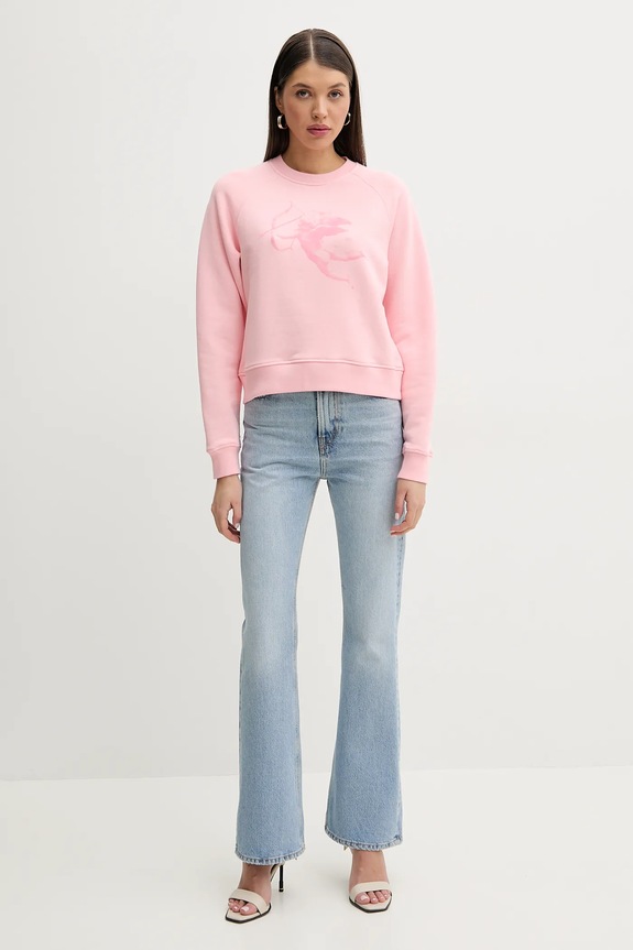 Fiorucci felpa in cotone Cupid Print Slim Fit Sweatshirt W02SPSCR327CJ01PN02 rosa SS25