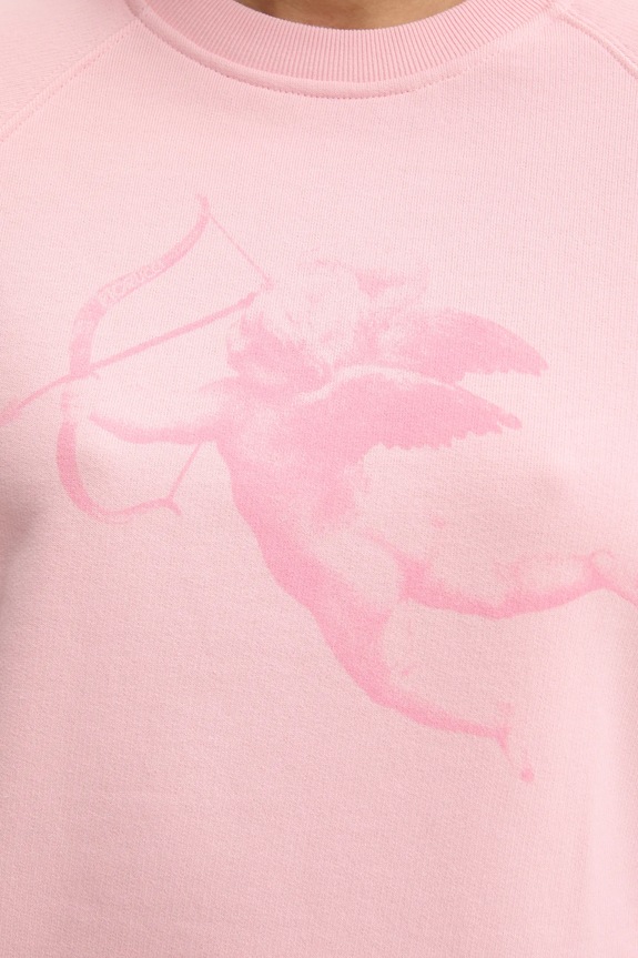 Fiorucci felpa in cotone Cupid Print Slim Fit Sweatshirt W02SPSCR327CJ01PN02 rosa