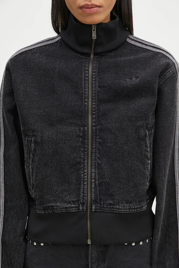 Bunda adidas Originals Adicolor Denim Tracktop černá JD3110