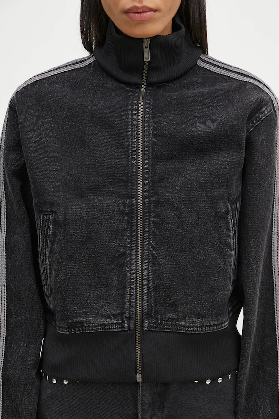 Bunda adidas Originals Adicolor Denim Tracktop černá JD3110