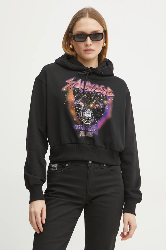 Pamučna dukserica Versace Jeans Couture crna 78HAIC04.CF00C