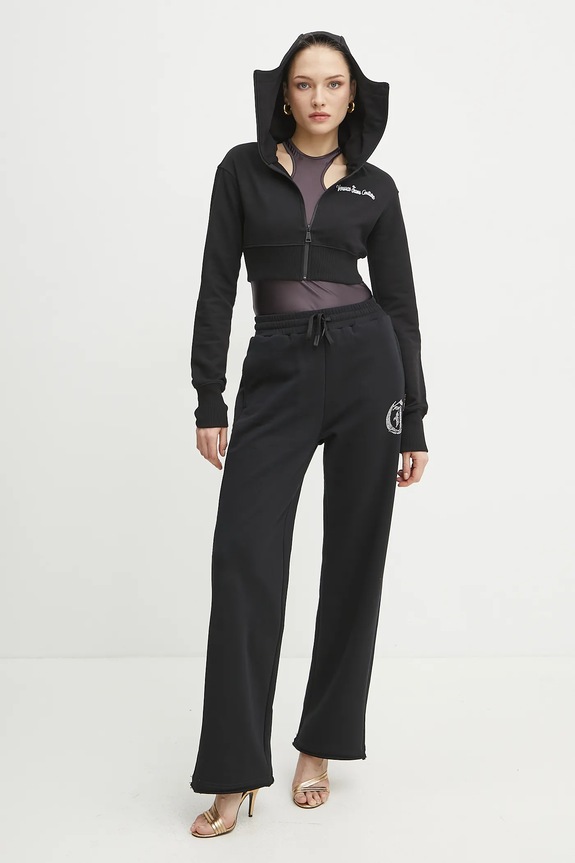 Βαμβακερή μπλούζα Versace Jeans Couture μαύρο 78HAIC08.CF00C