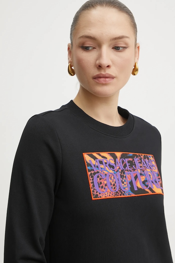 Хлопковая кофта Versace Jeans Couture чёрный 78HAIE04.CF00E