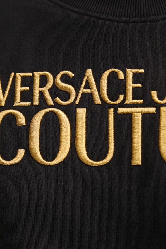 Βαμβακερή μπλούζα Versace Jeans Couture 78HAIT06.CF01T μαύρο