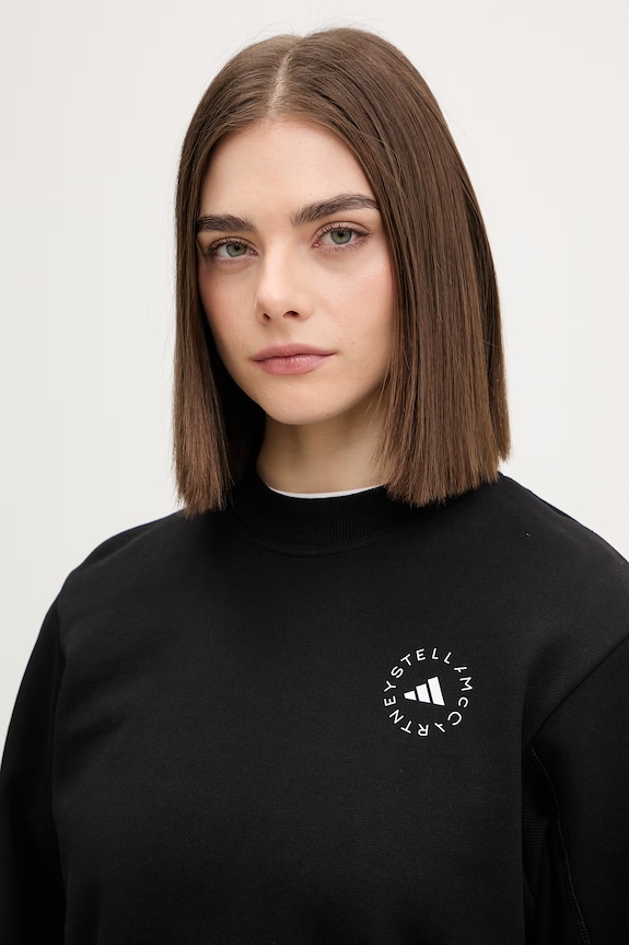 Bavlnená mikina adidas by Stella McCartney čierna JJ0150