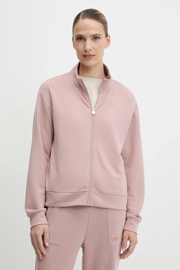 EA7 Emporio Armani bluza z elastanem brązowy AF12643.7W000191