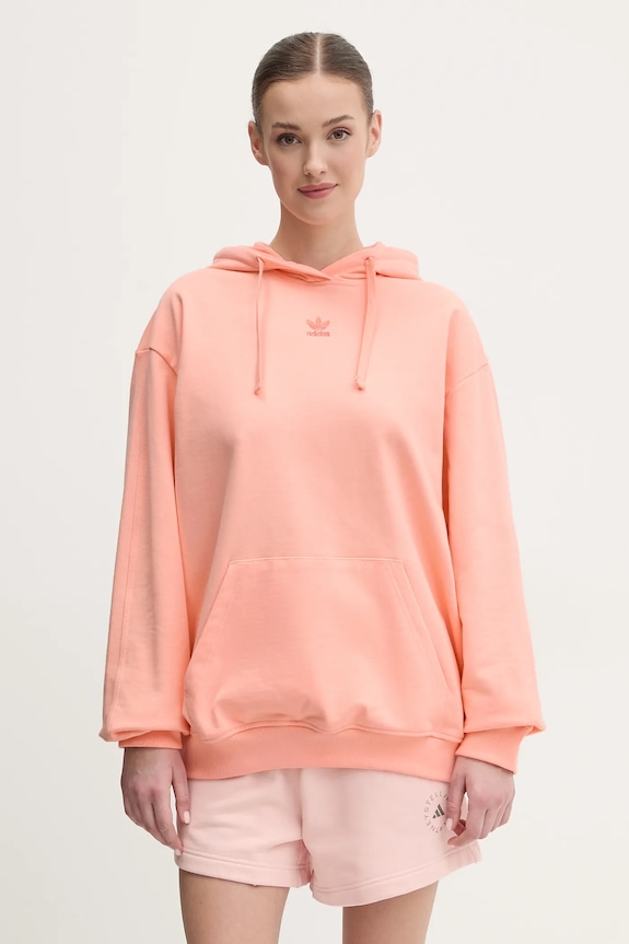 Bavlněná mikina adidas Originals Essential s kapucí oranžová JJ3499