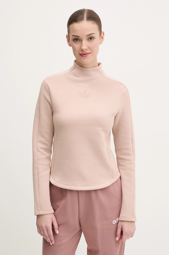 Dukserica adidas Originals INTERLOCK LS bez kapuljače bež JJ0938