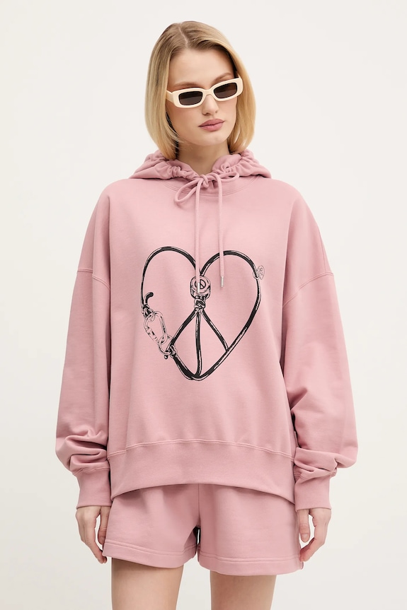 Moschino Jeans felpa in cotone con rosa 1708.3228