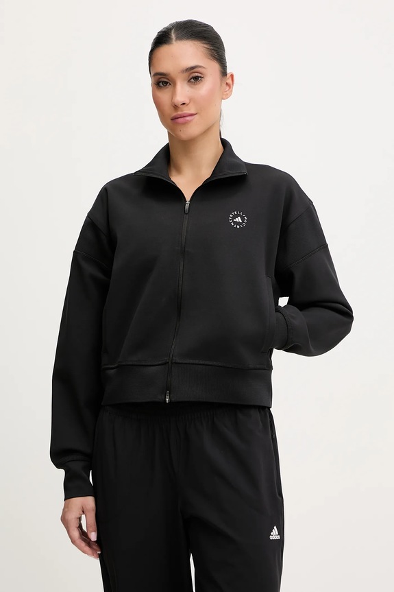 Tepláková mikina adidas by Stella McCartney bez kapucne čierna JJ0084