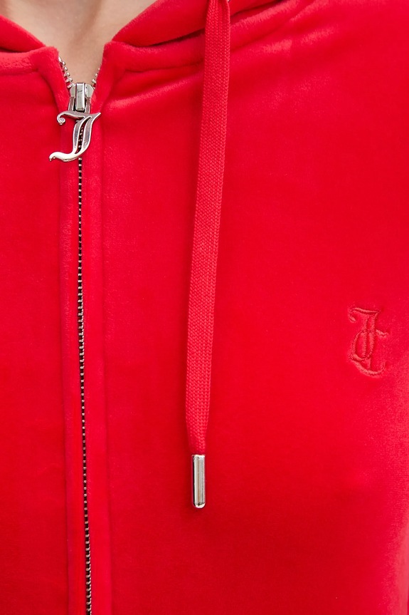Juicy Couture μπλούζα με κουκούλα και κουμπιά Γυναικεία βαμβακερή ROBERTSON CLASS JCAP176 κόκκινο