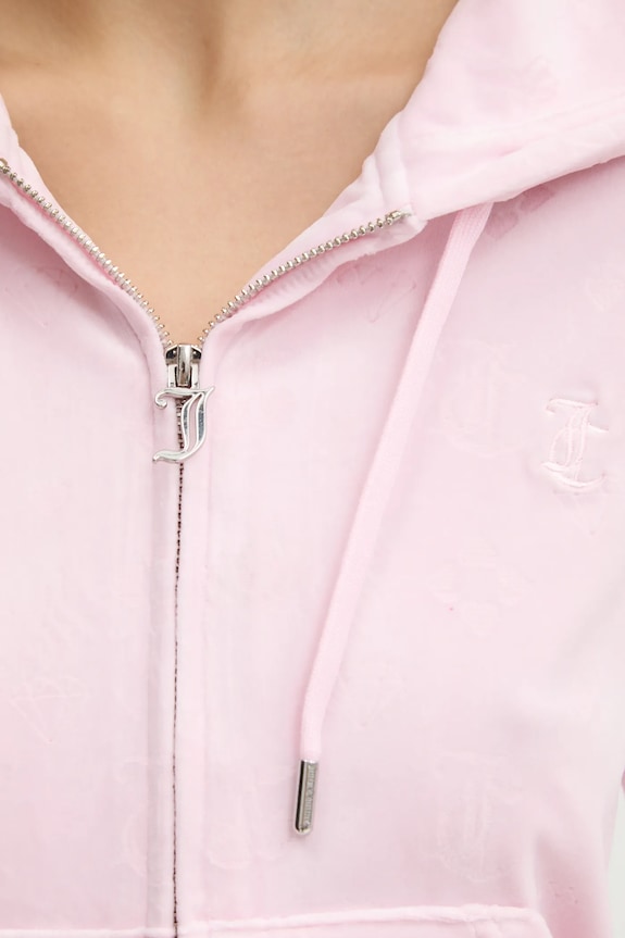 Velurová mikina Juicy Couture JCWAS125302 růžová
