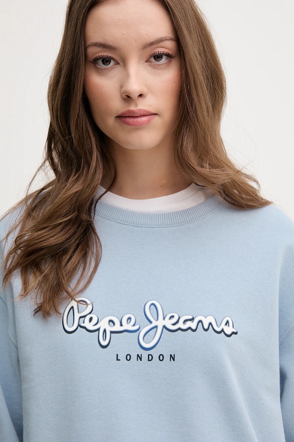 Pepe Jeans bluza bawełniana MADDY niebieski PL581484