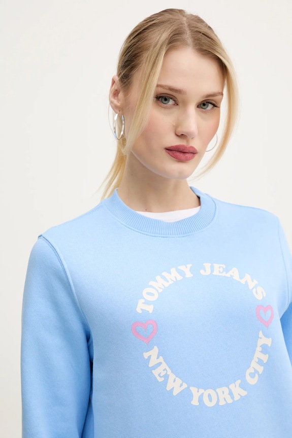 Tommy Jeans bluza niebieski DW0DW21770