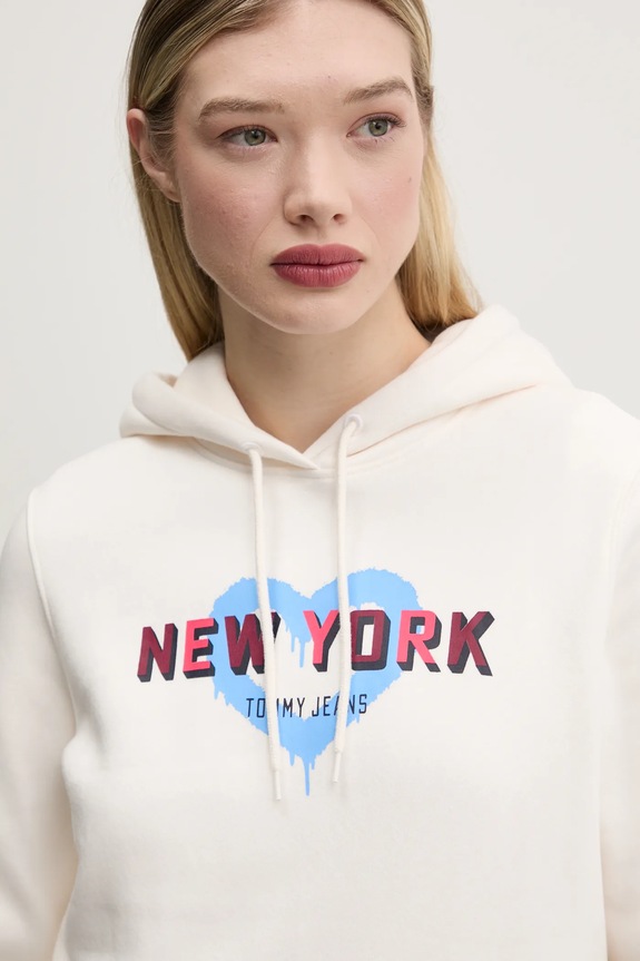 Mikina Tommy Jeans béžová DW0DW21771