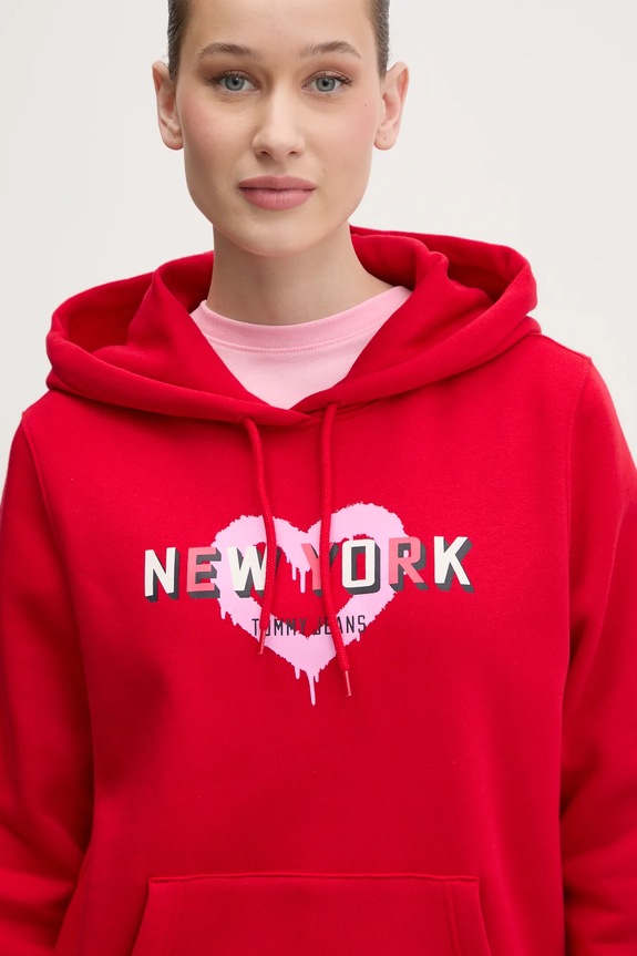 Tommy Jeans bluza czerwony DW0DW21771