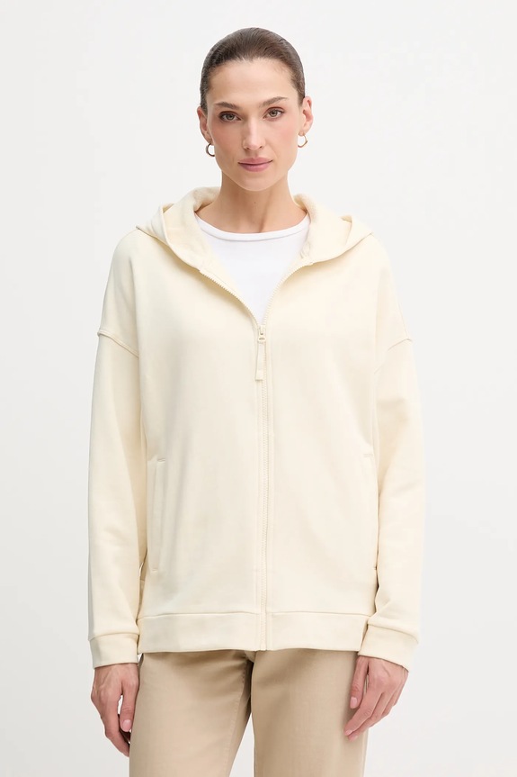 United Colors of Benetton hanorac de bumbac uni bej 3UNID500R