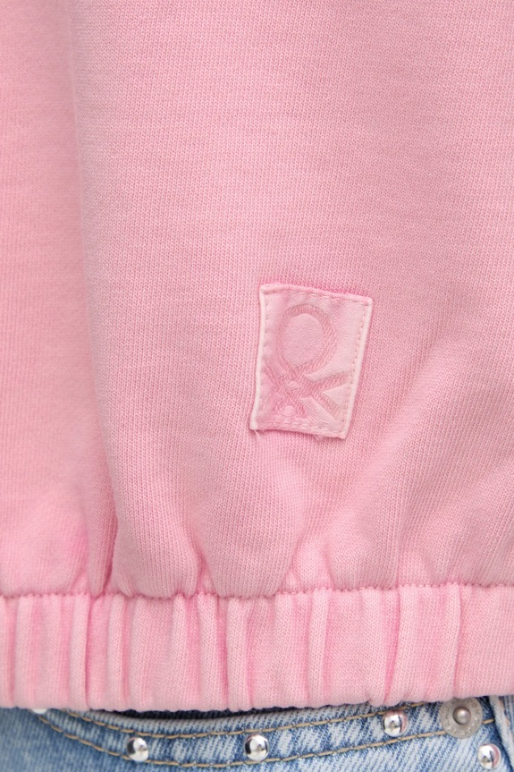 Bavlnená mikina United Colors of Benetton 39BLD109O ružová