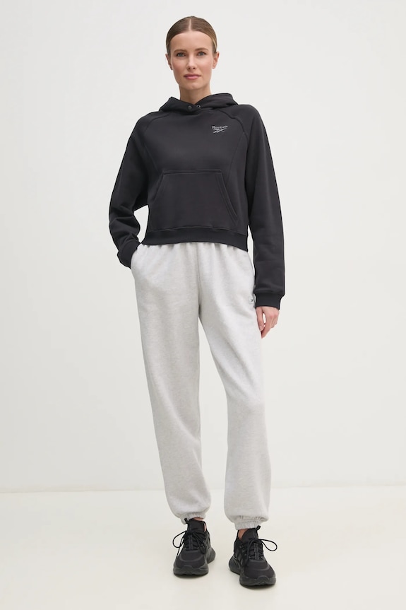 Βαμβακερή μπλούζα Reebok Classic 100214101 μαύρο SS25