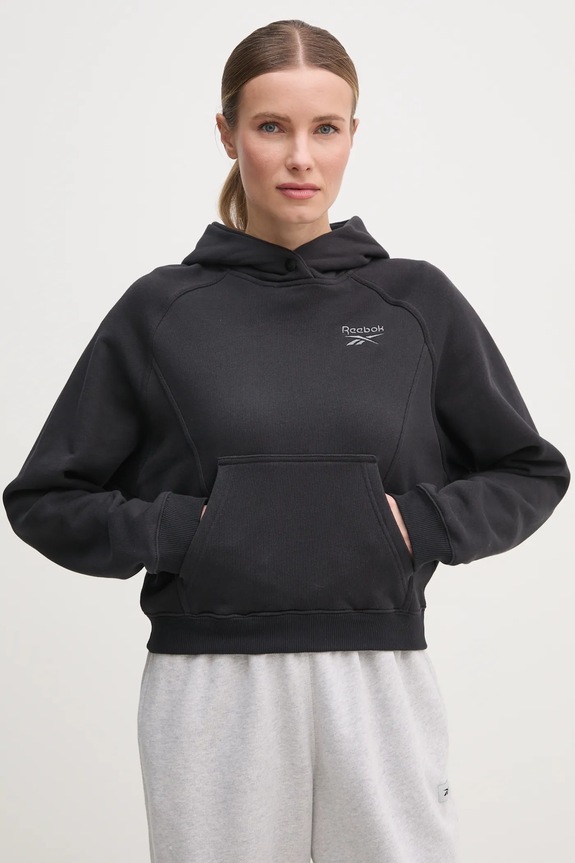 Βαμβακερή μπλούζα Reebok Classic μαύρο 100214101