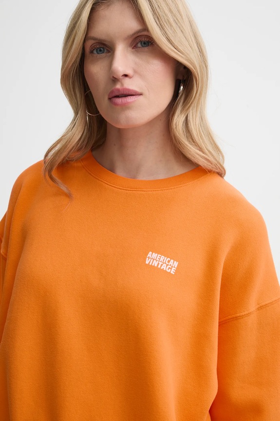 American Vintage bluza pomarańczowy IZU03AE25