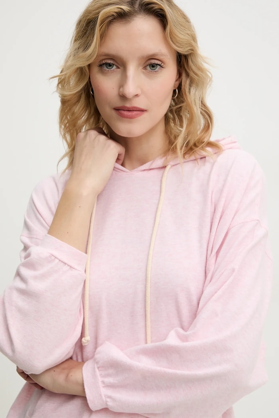 American Vintage bluza różowy YPA03AE25