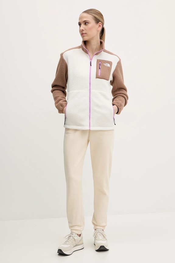 The North Face felpa in pile Yumiori NF0A88425K91 marrone SS25