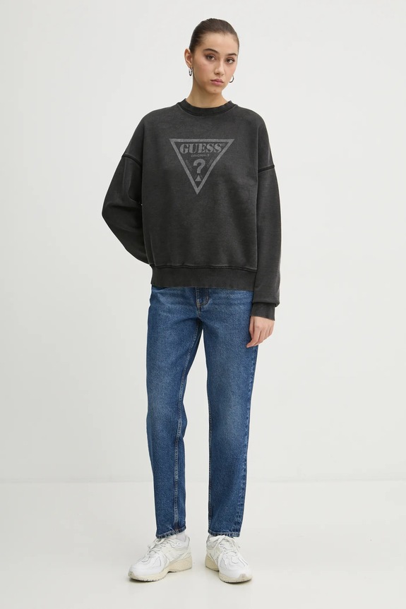 Bavlněná mikina Guess Originals W5RQ14.K68I1 černá SS25