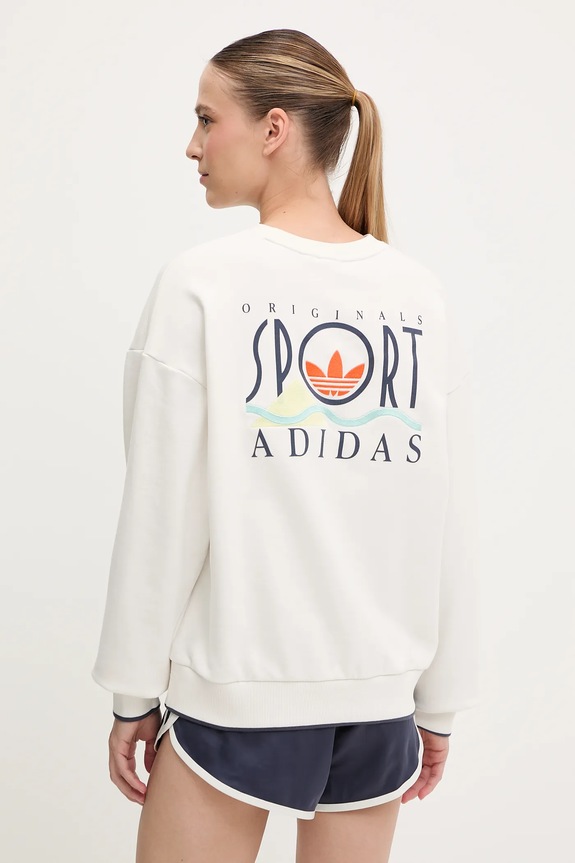 Oblečenie Bavlnená mikina adidas Originals Graphic Sweat JC7769 biela