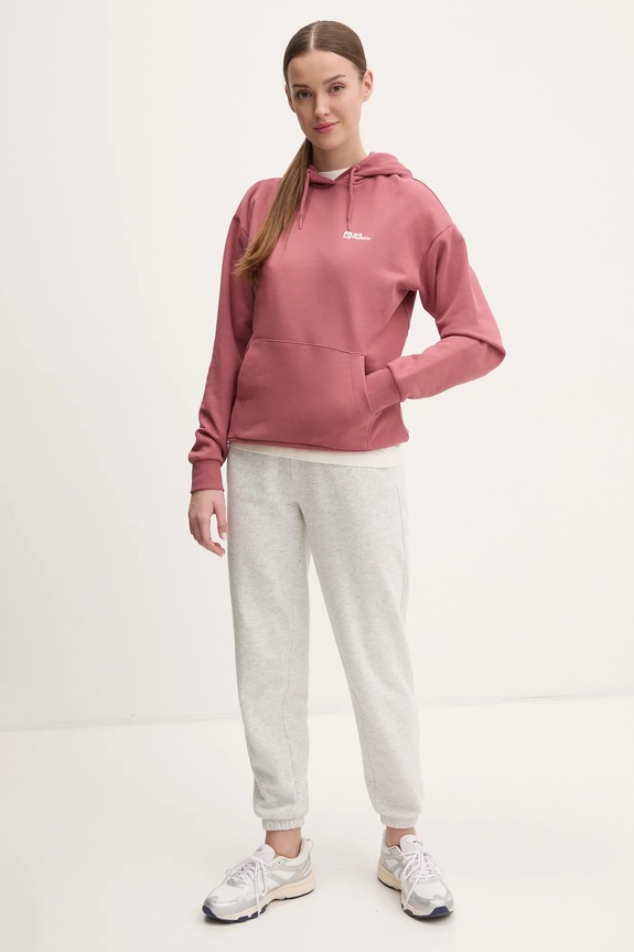 Jack Wolfskin bluza bawełniana Essential A63848 pomarańczowy SS25