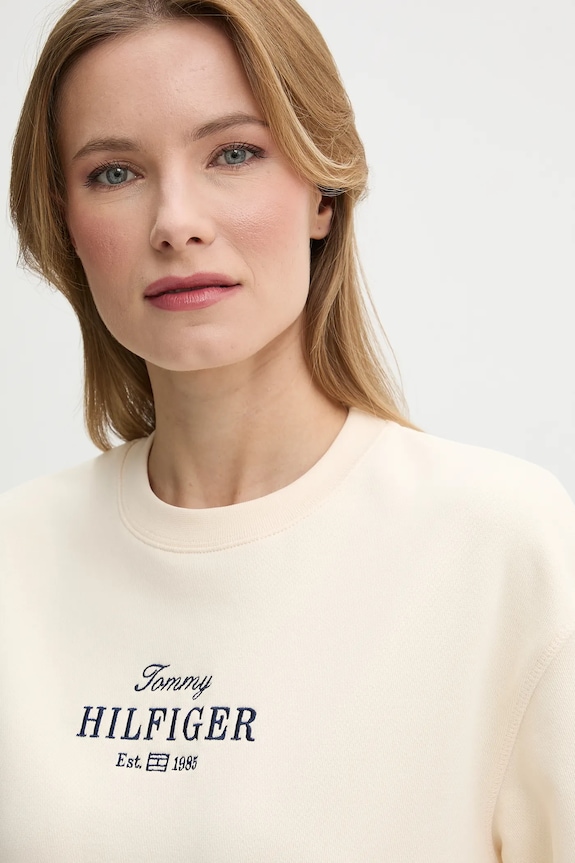 Ruházat Tommy Hilfiger pamut melegítőfelső WW0WW44631 bézs