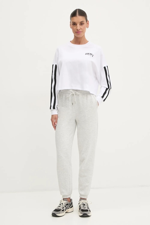 Pamučna majica dugih rukava Dkny DP5T1226 bijela SS25