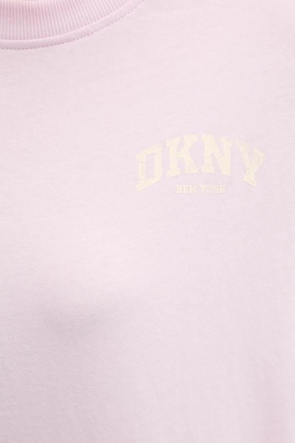 Bavlnené tričko s dlhým rukávom Dkny DP5T1226 ružová