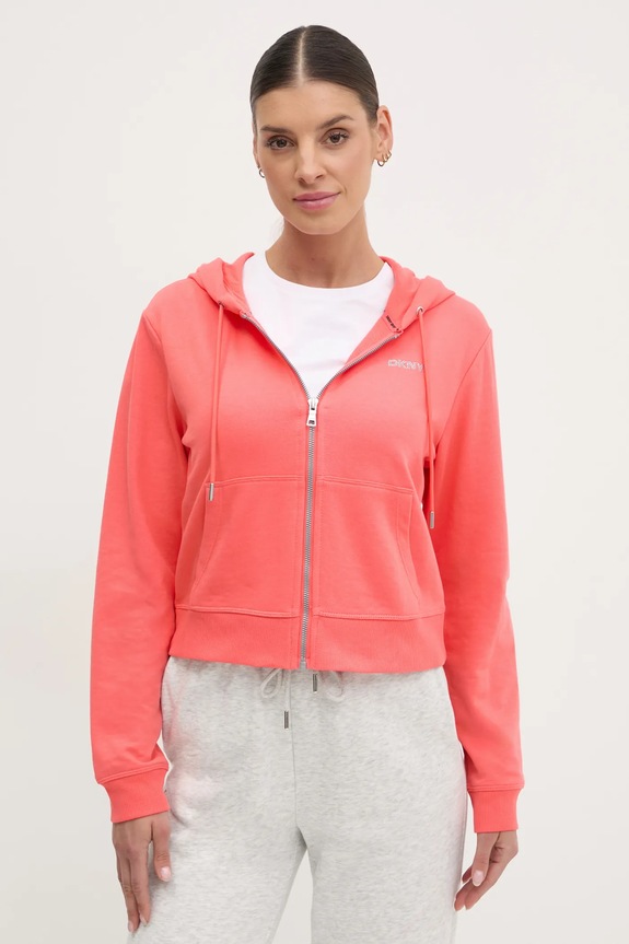 Dukserica Dkny s kapuljačom roza DP5J9588