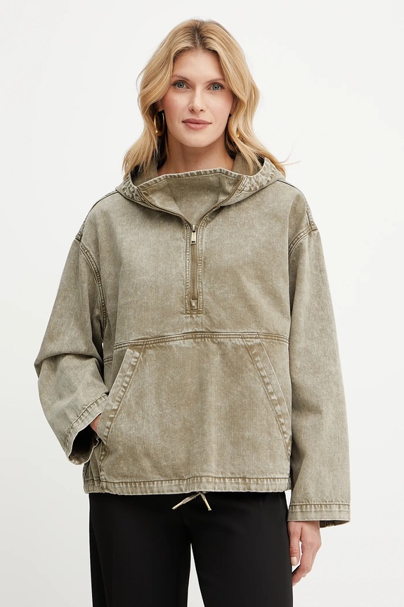 Τζιν φούτερ MICHAEL Michael Kors βαμβάκι πράσινο MS510B44LN