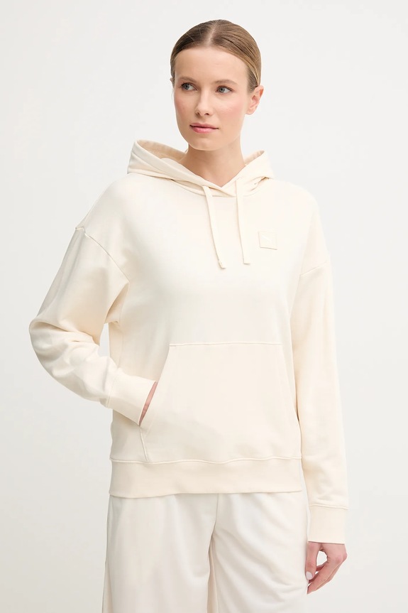 Bavlnená mikina Puma s kapucňou béžová 685018