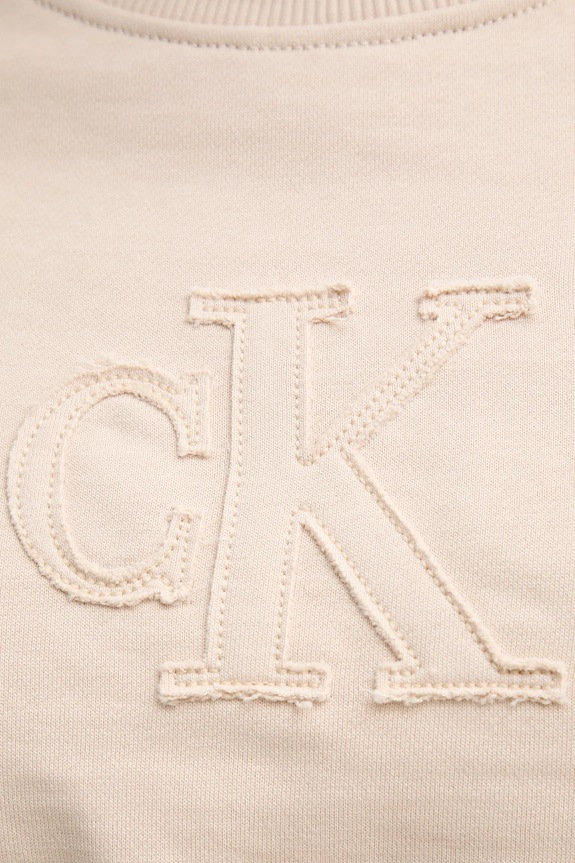 Βαμβακερή μπλούζα Calvin Klein Jeans J20J225363 μπεζ