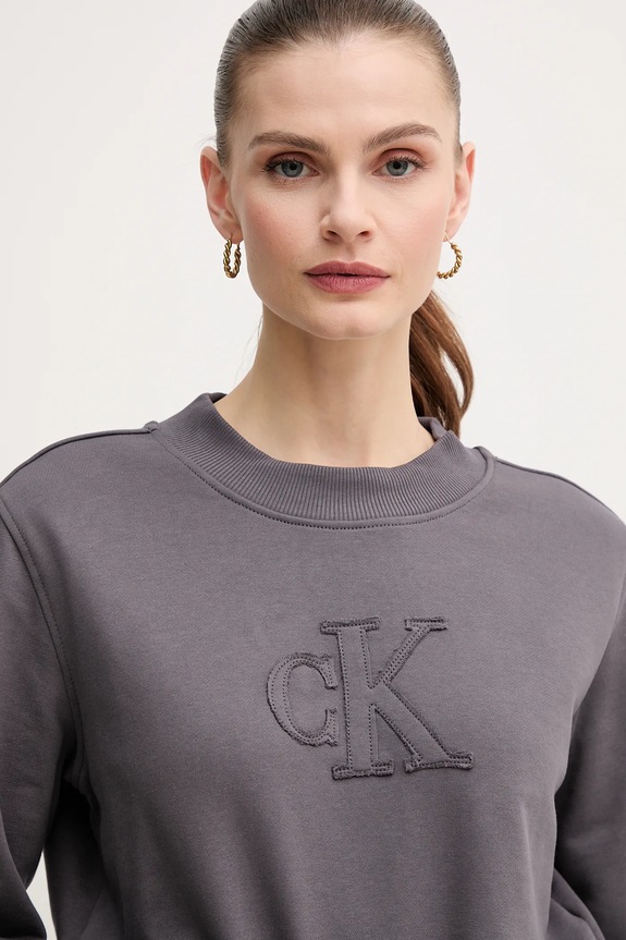 Calvin Klein Jeans pamut melegítőfelső szürke J20J225363