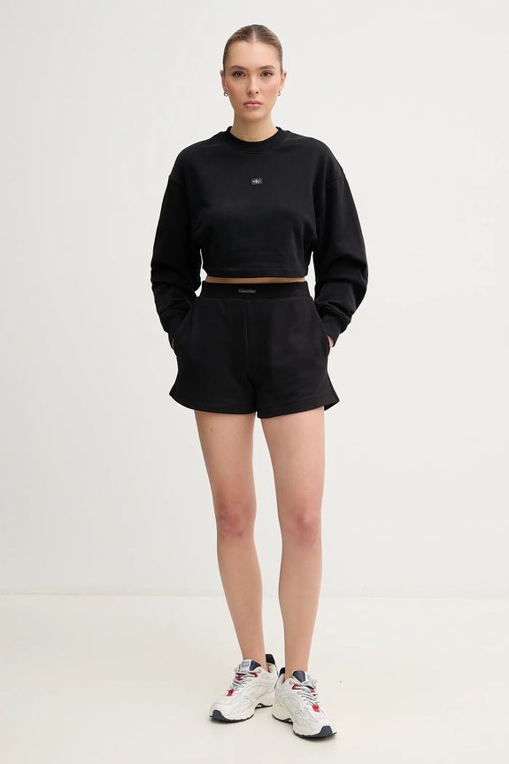Calvin Klein Jeans hanorac de bumbac J20J225370 negru SS25