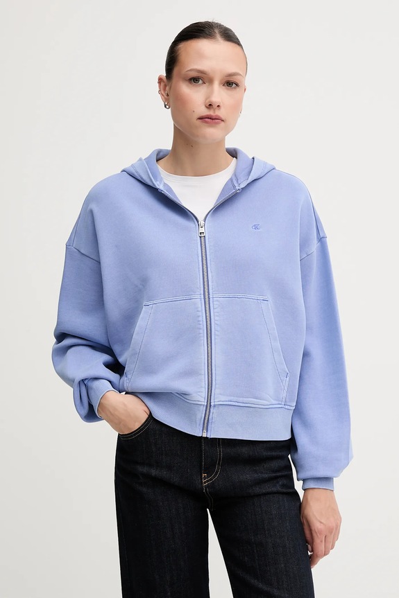 Calvin Klein Jeans pamut melegítőfelső J20J225523 lila SS25