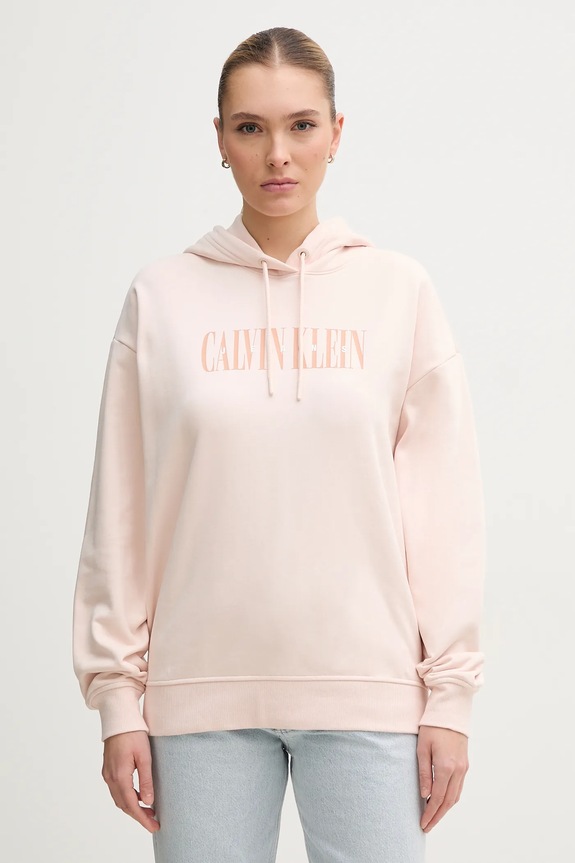 Bavlnená mikina Calvin Klein Jeans bavlna ružová J20J225579