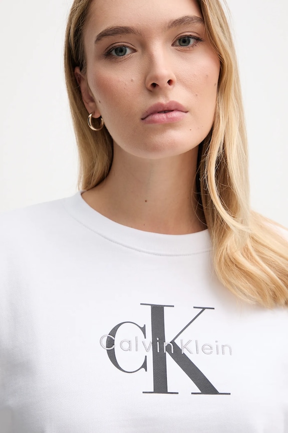 Odzież Calvin Klein Jeans bluza damska z bawełną LV047B234G biały