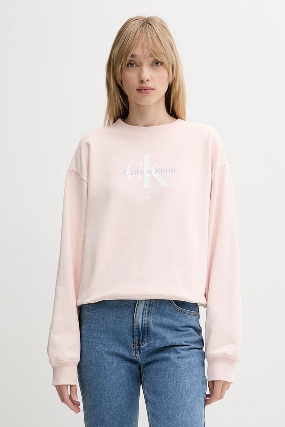 Calvin Klein Jeans mikina dámska s bavlnou ružová LV047B234G