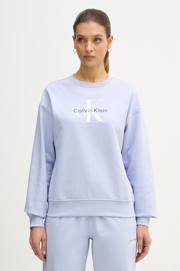 Calvin Klein Jeans bluza damska z bawełną niebieski LV047B234G