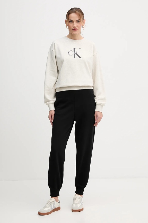 Calvin Klein Jeans bluza damska z bawełną LV047B234G beżowy SS26