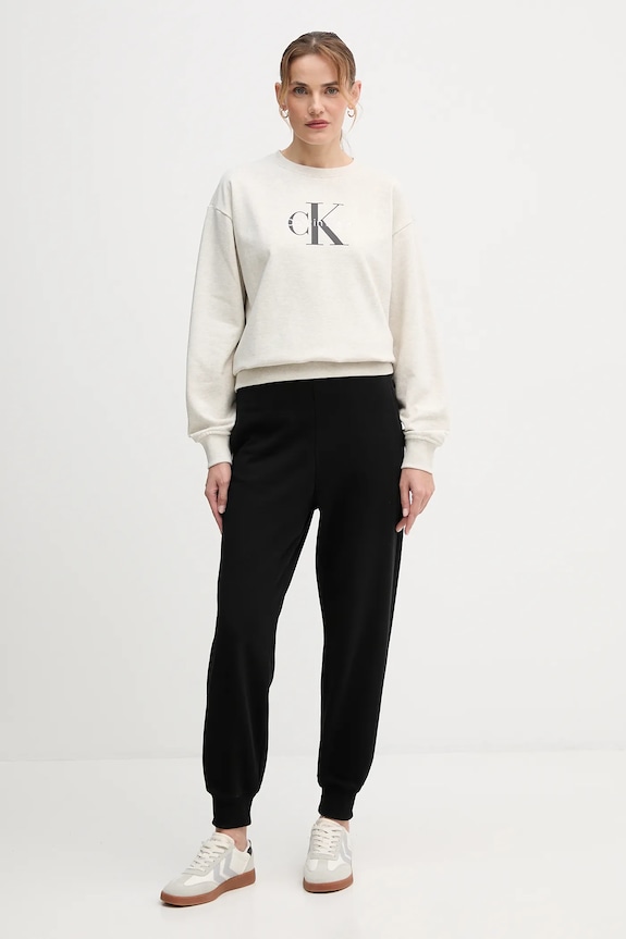 Calvin Klein Jeans bluza damska z bawełną LV047B234G beżowy SS26