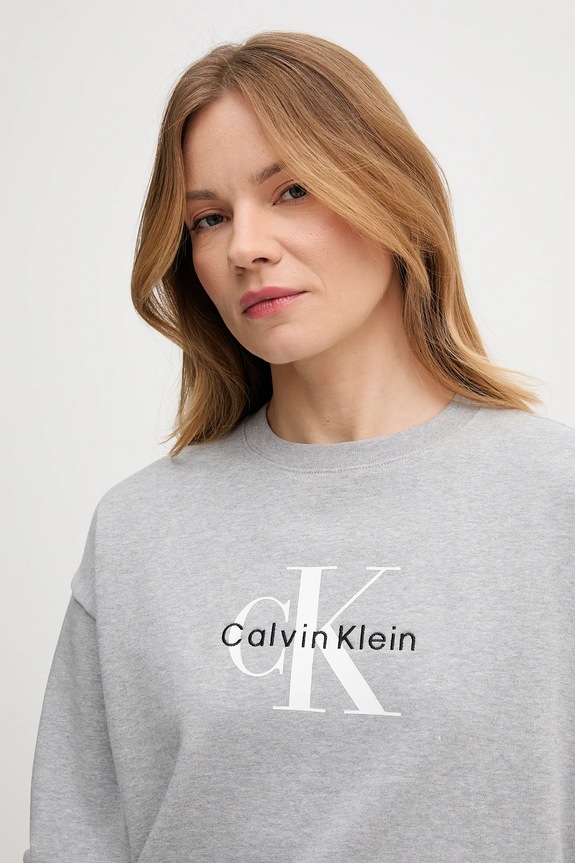 Calvin Klein Jeans bluza damska z bawełną szary LV047B234G